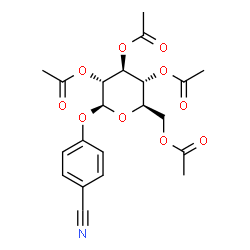 ChemSpider 2D Image | 4-[(2,3,4,6-Tetra-O-acetyl-beta-D-glucopyranosyl)oxy]benzonitrile | C21H23NO10