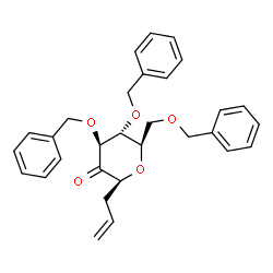 ChemSpider 2D Image | (1S)-1-Allyl-1,5-anhydro-3,4,6-tri-O-benzyl-D-fructose | C30H32O5