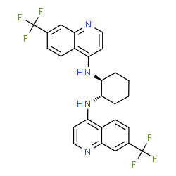 ChemSpider 2D Image | (1S,2S)-N,N'-Bis[7-(trifluoromethyl)-4-quinolinyl]-1,2-cyclohexanediamine | C26H22F6N4