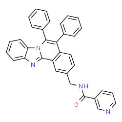 ChemSpider 2D Image | N-[(5,6-Diphenylbenzimidazo[2,1-a]isoquinolin-2-yl)methyl]nicotinamide | C34H24N4O