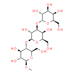 ChemSpider 2D Image | Methyl alpha-D-galactopyranosyl-(1->3)-beta-D-galactopyranosyl-(1->4)-beta-D-glucopyranoside | C19H34O16
