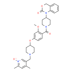 ChemSpider 2D Image | 1-{1-[4-({1-[(4,6-Dimethyl-1-oxido-3-pyridinyl)methyl]-4-piperidinyl}oxy)-2-methoxybenzoyl]-4-piperidinyl}-1,4-dihydro-2H-3,1-benzoxazin-2-one | C34H40N4O6