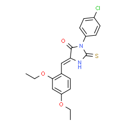 ChemSpider 2D Image | (5Z)-3-(4-Chlorophenyl)-5-(2,4-diethoxybenzylidene)-2-thioxo-4-imidazolidinone | C20H19ClN2O3S