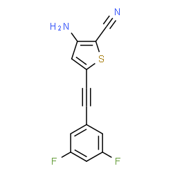 ChemSpider 2D Image | 3-Amino-5-[(3,5-difluorophenyl)ethynyl]-2-thiophenecarbonitrile | C13H6F2N2S