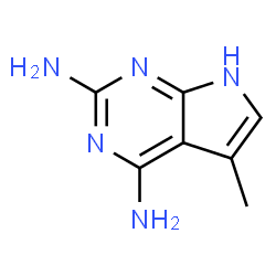 ChemSpider 2D Image | 5-Methyl-1H-pyrrolo[2,3-d]pyrimidine-2,4-diamine | C7H9N5