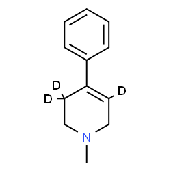 ChemSpider 2D Image | 1-Methyl-4-phenyl(3,3,5-~2~H_3_)-1,2,3,6-tetrahydropyridine | C12H12D3N