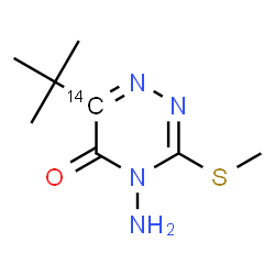 ChemSpider 2D Image | 4-Amino-6-(2-methyl-2-propanyl)-3-(methylsulfanyl)(6-~14~C)-1,2,4-triazin-5(4H)-one | C714CH14N4OS
