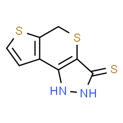 ChemSpider 2D Image | 1,2-Dihydrothieno[3',2':4,5]thiopyrano[3,2-c]pyrazole-3(5H)-thione | C8H6N2S3