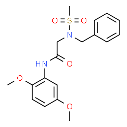 ChemSpider 2D Image | N~2~-Benzyl-N-(2,5-dimethoxyphenyl)-N~2~-(methylsulfonyl)glycinamide | C18H22N2O5S