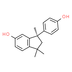 ChemSpider 2D Image | (3R)-3-(4-Hydroxyphenyl)-1,1,3-trimethyl-5-indanol | C18H20O2