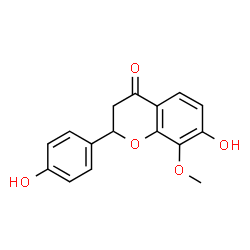 ChemSpider 2D Image | 7-Hydroxy-2-(4-hydroxyphenyl)-8-methoxy-2,3-dihydro-4H-chromen-4-one | C16H14O5