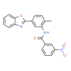 ChemSpider 2D Image | N-[5-(1,3-Benzoxazol-2-yl)-2-methylphenyl]-3-nitrobenzamide | C21H15N3O4