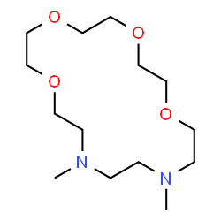 ChemSpider 2D Image | 13,16-Dimethyl-1,4,7,10-tetraoxa-13,16-diazacyclooctadecane | C14H30N2O4
