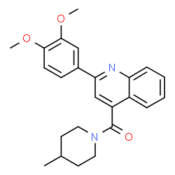 ChemSpider 2D Image | [2-(3,4-Dimethoxyphenyl)-4-quinolinyl](4-methyl-1-piperidinyl)methanone | C24H26N2O3