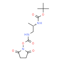 ChemSpider 2D Image | 2-Methyl-2-propanyl [(2S)-1-({[(2,5-dioxo-1-pyrrolidinyl)oxy]carbonyl}amino)-2-propanyl]carbamate | C13H21N3O6