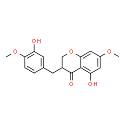 ChemSpider 2D Image | 5-Hydroxy-3-(3-hydroxy-4-methoxybenzyl)-7-methoxy-2,3-dihydro-4H-chromen-4-one | C18H18O6