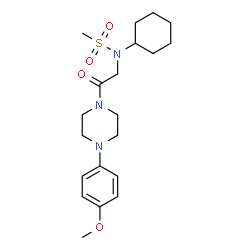 ChemSpider 2D Image | N-Cyclohexyl-N-{2-[4-(4-methoxyphenyl)-1-piperazinyl]-2-oxoethyl}methanesulfonamide | C20H31N3O4S