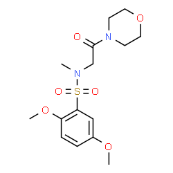 ChemSpider 2D Image | 2,5-Dimethoxy-N-methyl-N-[2-(4-morpholinyl)-2-oxoethyl]benzenesulfonamide | C15H22N2O6S