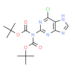 ChemSpider 2D Image | Bis(2-methyl-2-propanyl) (6-chloro-7H-purin-2-yl)imidodicarbonate | C15H20ClN5O4