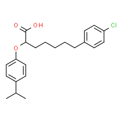 ChemSpider 2D Image | 7-(4-Chlorophenyl)-2-(4-isopropylphenoxy)heptanoic acid | C22H27ClO3