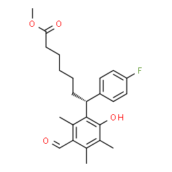 ChemSpider 2D Image | Methyl (7R)-7-(4-fluorophenyl)-7-(3-formyl-6-hydroxy-2,4,5-trimethylphenyl)heptanoate | C24H29FO4