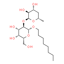 ChemSpider 2D Image | Octyl 2-O-(4,6-dideoxy-alpha-L-xylo-hexopyranosyl)-beta-D-galactopyranoside | C20H38O9