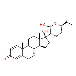 ChemSpider 2D Image | (21R,24R)-17,21-Dihydroxy-21,24-epoxycholesta-1,4-dien-3-one | C27H40O4