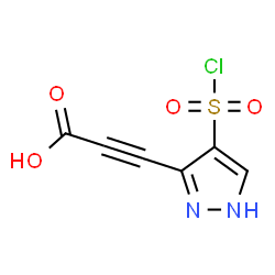 ChemSpider 2D Image | 3-[4-(Chlorosulfonyl)-1H-pyrazol-3-yl]-2-propynoic acid | C6H3ClN2O4S
