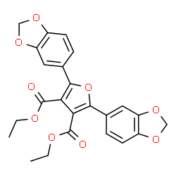 ChemSpider 2D Image | Diethyl 2,5-bis(1,3-benzodioxol-5-yl)-3,4-furandicarboxylate | C24H20O9