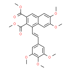 ChemSpider 2D Image | Dimethyl 6,7-dimethoxy-1-[(E)-2-(3,4,5-trimethoxyphenyl)vinyl]-2,3-naphthalenedicarboxylate | C27H28O9