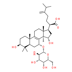 ChemSpider 2D Image | (3beta,7alpha,15alpha)-7-(beta-D-Galactopyranosyloxy)-3,15-dihydroxy-24-methylenelanost-8-en-21-oic acid | C37H60O10