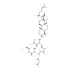 ChemSpider 2D Image | (3beta,16beta,23R)-20-Hydroxy-16,23:16,30-diepoxydammar-24-en-3-yl 5-O-(carboxyacetyl)-alpha-L-arabinofuranosyl-(1->2)-[beta-D-glucopyranosyl-(1->3)]-alpha-L-arabinopyranoside | C49H76O20