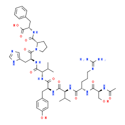 ChemSpider 2D Image | N-Acetyl-L-seryl-N~5~-(diaminomethylene)-L-ornithyl-L-valyl-L-tyrosyl-L-valyl-L-histidyl-L-prolyl-L-phenylalanine | C50H71N13O12