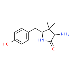 ChemSpider 2D Image | 3-Amino-5-(4-hydroxybenzyl)-4,4-dimethyl-2-pyrrolidinone | C13H18N2O2