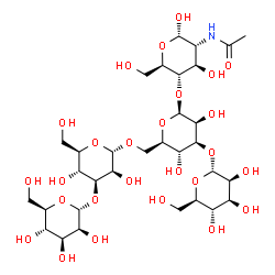 ChemSpider 2D Image | alpha-D-Mannopyranosyl-(1->3)-[alpha-D-mannopyranosyl-(1->3)-alpha-D-mannopyranosyl-(1->6)]-beta-D-mannopyranosyl-(1->4)-2-acetamido-2-deoxy-alpha-D-glucopyranose | C32H55NO26