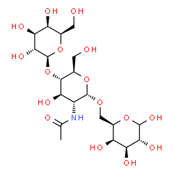 ChemSpider 2D Image | beta-D-Galactopyranosyl-(1->4)-2-acetamido-2-deoxy-alpha-D-glucopyranosyl-(1->6)-D-galactopyranose | C20H35NO16