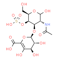 ChemSpider 2D Image | 2-Acetamido-2-deoxy-3-O-alpha-L-threo-hex-4-enopyranuronosyl-4-O-sulfo-D-galactopyranose | C14H21NO15S