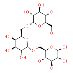 ChemSpider 2D Image | alpha-D-Glucopyranosyl-(1->6)-alpha-D-galactopyranosyl-(1->6)-alpha-D-glucopyranose | C18H32O16