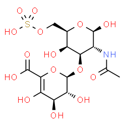 ChemSpider 2D Image | 2-Acetamido-2-deoxy-3-O-alpha-L-threo-hex-4-enopyranuronosyl-6-O-sulfo-beta-D-galactopyranose | C14H21NO15S