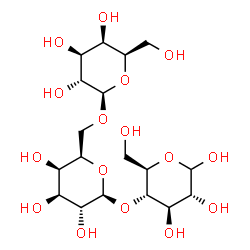 ChemSpider 2D Image | beta-D-Galactopyranosyl-(1->6)-beta-D-galactopyranosyl-(1->4)-D-glucopyranose | C18H32O16