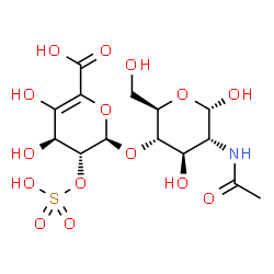 ChemSpider 2D Image | 2-Acetamido-2-deoxy-4-O-(2-O-sulfo-alpha-L-threo-hex-4-enopyranuronosyl)-alpha-D-glucopyranose | C14H21NO15S