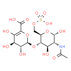 ChemSpider 2D Image | 2-Acetamido-2-deoxy-4-O-alpha-L-threo-hex-4-enopyranuronosyl-6-O-sulfo-alpha-D-glucopyranose | C14H21NO15S