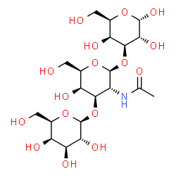 ChemSpider 2D Image | beta-D-Galactopyranosyl-(1->3)-2-acetamido-2-deoxy-beta-D-galactopyranosyl-(1->3)-alpha-D-galactopyranose | C20H35NO16