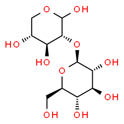 ChemSpider 2D Image | 2-O-beta-D-Glucopyranosyl-D-xylopyranose | C11H20O10
