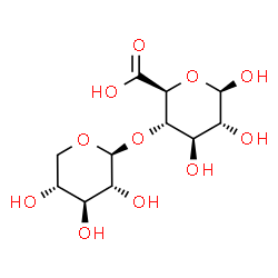 ChemSpider 2D Image | 4-O-beta-D-Xylopyranosyl-beta-D-glucopyranuronic acid | C11H18O11