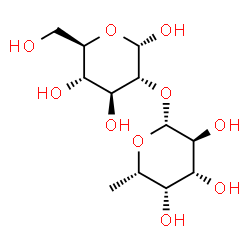 ChemSpider 2D Image | 2-O-(6-Deoxy-beta-L-galactopyranosyl)-alpha-D-glucopyranose | C12H22O10