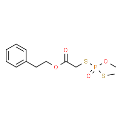 ChemSpider 2D Image | 2-Phenylethyl {[methoxy(methylsulfanyl)phosphoryl]sulfanyl}acetate | C12H17O4PS2