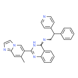 ChemSpider 2D Image | (4E)-2-(7-Methylimidazo[1,2-a]pyridin-6-yl)-N-[2-phenyl-2-(4-pyridinyl)ethyl]-4(3H)-quinazolinimine | C29H24N6
