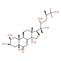 ChemSpider 2D Image | (2Î²,3Î²,5Î²,22R,24R)-2,3,5,14,20,22,25-Heptahydroxyergost-7-en-6-one | C28H46O8