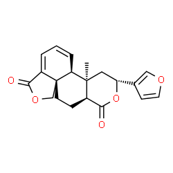 ChemSpider 2D Image | (3R,4aR,4bS,10aS,12aS)-3-(3-Furyl)-4a-methyl-3,4,4a,11,12,12a-hexahydro-1H-[2]benzofuro[4,3a-f]isochromene-1,8(4bH)-dione | C20H20O5